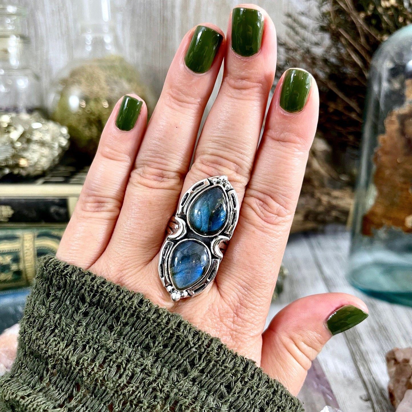 Big Crystal Ring, Big Stone Ring, Boho Jewelry, Boho Ring, Etsy Id 1143400613, Foxlark Alchemy, Foxlark- Rings, Gypsy Ring, Jewelry, Labradorite Jewelry, Labradorite Ring, Moon Jewelry, Moon Ring, Rings, Statement Rings, Wholesale