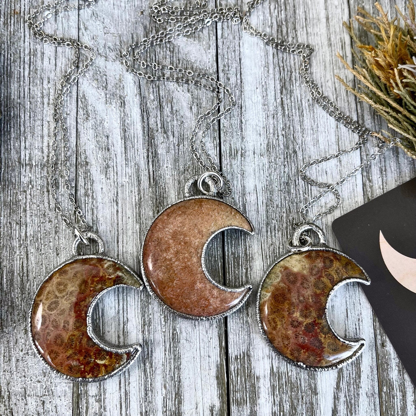 Bohemian Fashion, Bohemian Jewelry, Crescent Moon, Crystal Jewelry, Crystal Necklace, Crystal Necklaces, Crystal pendant, Etsy ID: 1318999109, Fossilized Palm Root, FOXLARK- NECKLACES, Healing Crystal, Jewelry, Jewelry For Woman, Moon Necklace, Necklaces,