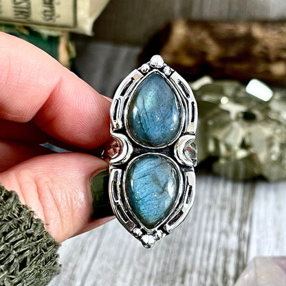 Big Crystal Ring, Big Stone Ring, Boho Jewelry, Boho Ring, Etsy Id 1143400613, Foxlark Alchemy, Foxlark- Rings, Gypsy Ring, Jewelry, Labradorite Jewelry, Labradorite Ring, Moon Jewelry, Moon Ring, Rings, Statement Rings, Wholesale