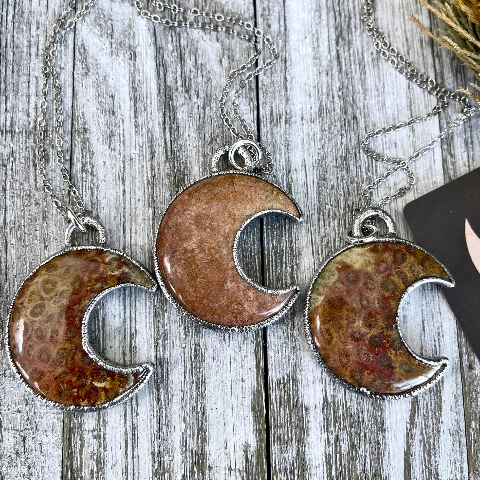 Bohemian Fashion, Bohemian Jewelry, Crescent Moon, Crystal Jewelry, Crystal Necklace, Crystal Necklaces, Crystal pendant, Etsy ID: 1318999109, Fossilized Palm Root, FOXLARK- NECKLACES, Healing Crystal, Jewelry, Jewelry For Woman, Moon Necklace, Necklaces,