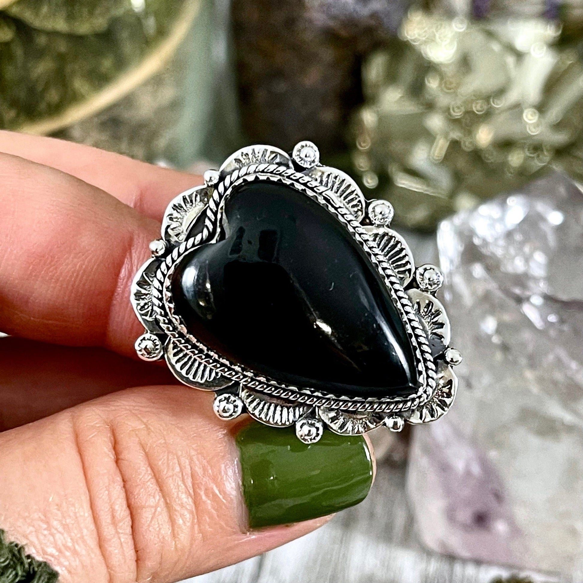 Big Bold Jewelry, Big Crystal Ring, Big Ring, Big Stone Ring, Black Onyx Ring, Bohemian Ring, Boho Jewelry, Boho Ring, Crystal Ring, Etsy Id 1137637138, Foxlark Alchemy, FOXLARK- RINGS, Gypsy Ring, Jewelry, Rings, Statement Rings, Wholesale