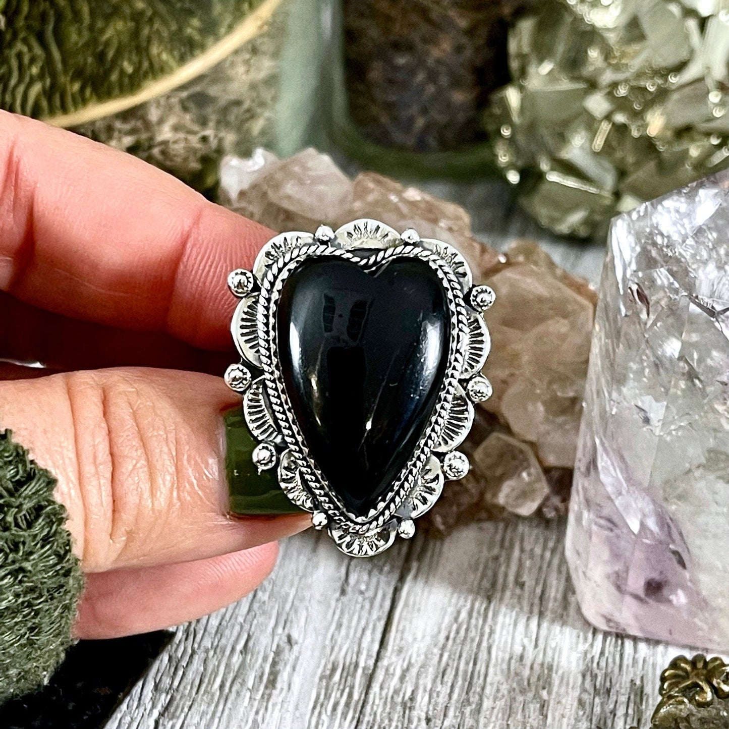 Big Bold Jewelry, Big Crystal Ring, Big Ring, Big Stone Ring, Black Onyx Ring, Bohemian Ring, Boho Jewelry, Boho Ring, Crystal Ring, Etsy Id 1137637138, Foxlark Alchemy, FOXLARK- RINGS, Gypsy Ring, Jewelry, Rings, Statement Rings, Wholesale