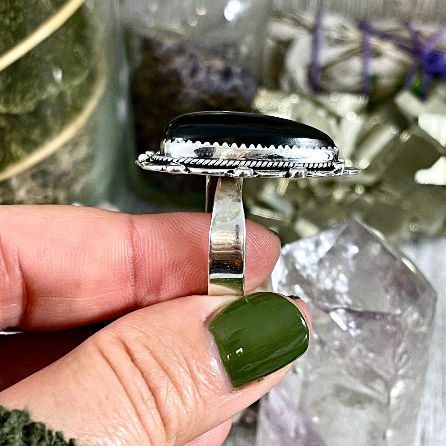 Big Bold Jewelry, Big Crystal Ring, Big Ring, Big Stone Ring, Black Onyx Ring, Bohemian Ring, Boho Jewelry, Boho Ring, Crystal Ring, Etsy Id 1137637138, Foxlark Alchemy, FOXLARK- RINGS, Gypsy Ring, Jewelry, Rings, Statement Rings, Wholesale