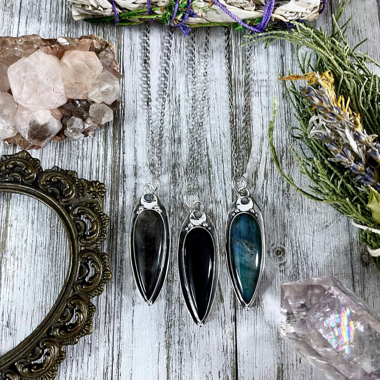 Big Gothic Necklace, Big Silver Necklace, Big Stone Necklace, Bohemian Jewelry, Crystal Necklace, Crystal Necklaces, Crystal Pendant, Etsy Id 1078432657, Foxlark- Necklaces, Gothic Jewelry, Jewelry, Moon Necklace, Necklaces, Wholesale