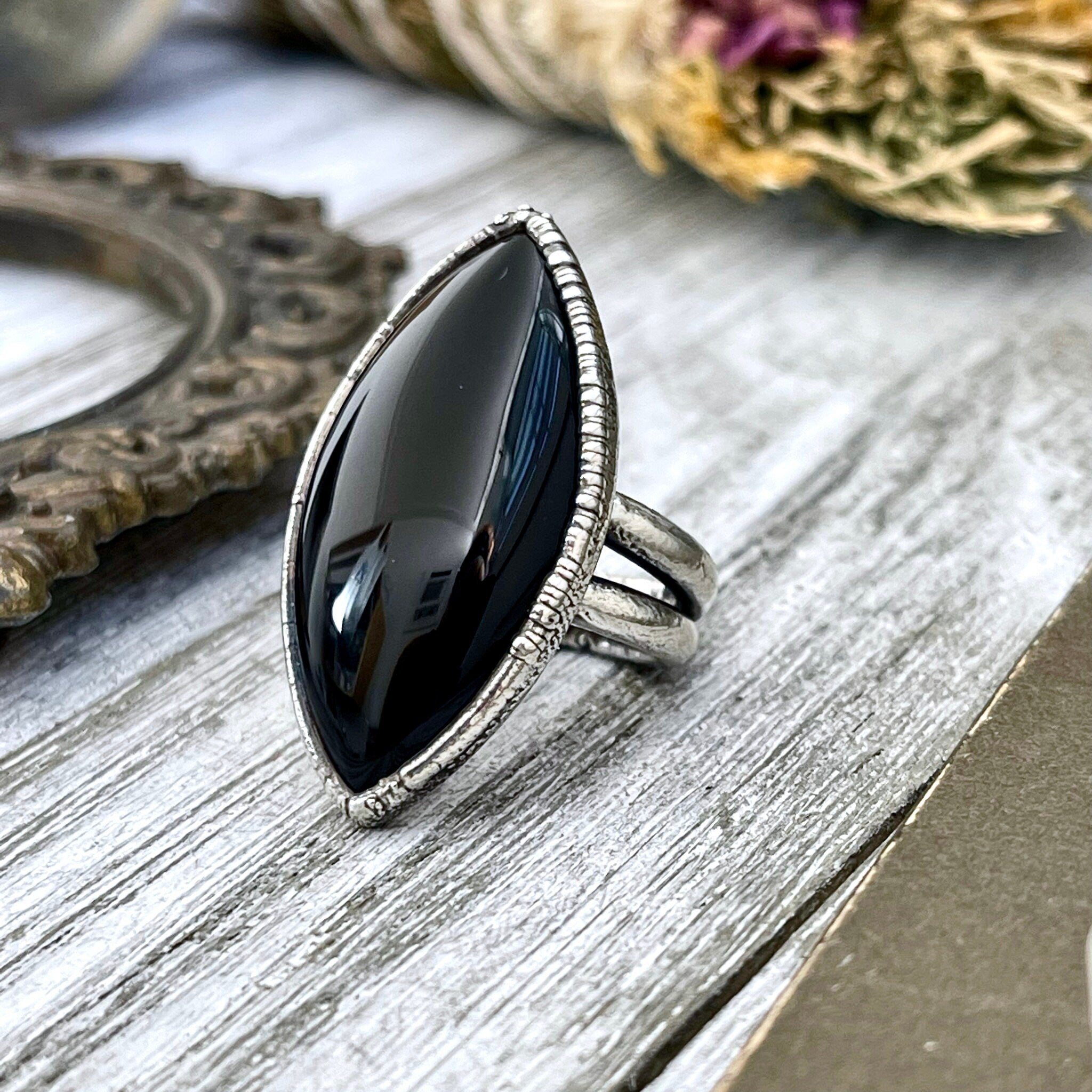TOUS Mini Black Onyx Stackable Ring | REEDS Jewelers