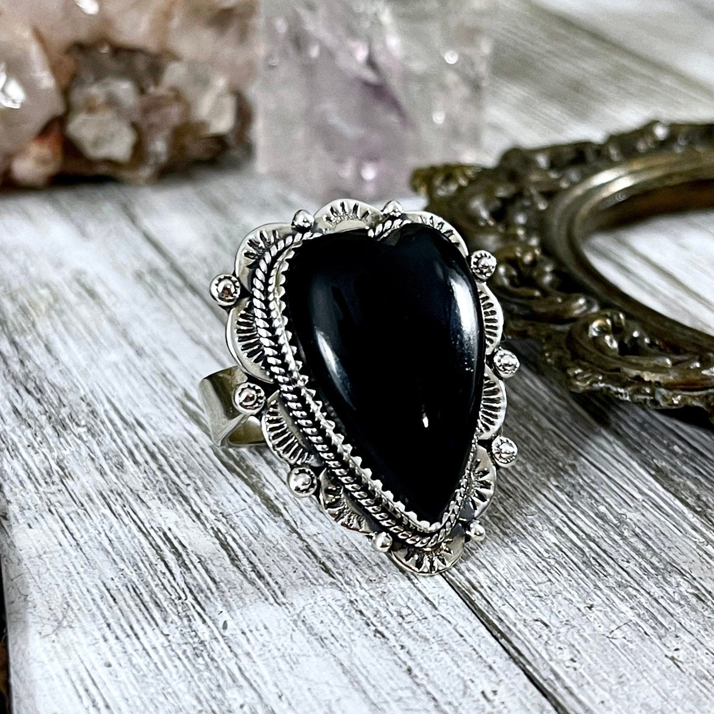 Big Bold Jewelry, Big Crystal Ring, Big Ring, Big Stone Ring, Black Onyx Ring, Bohemian Ring, Boho Jewelry, Boho Ring, Crystal Ring, Etsy Id 1137637138, Foxlark Alchemy, FOXLARK- RINGS, Gypsy Ring, Jewelry, Rings, Statement Rings, Wholesale