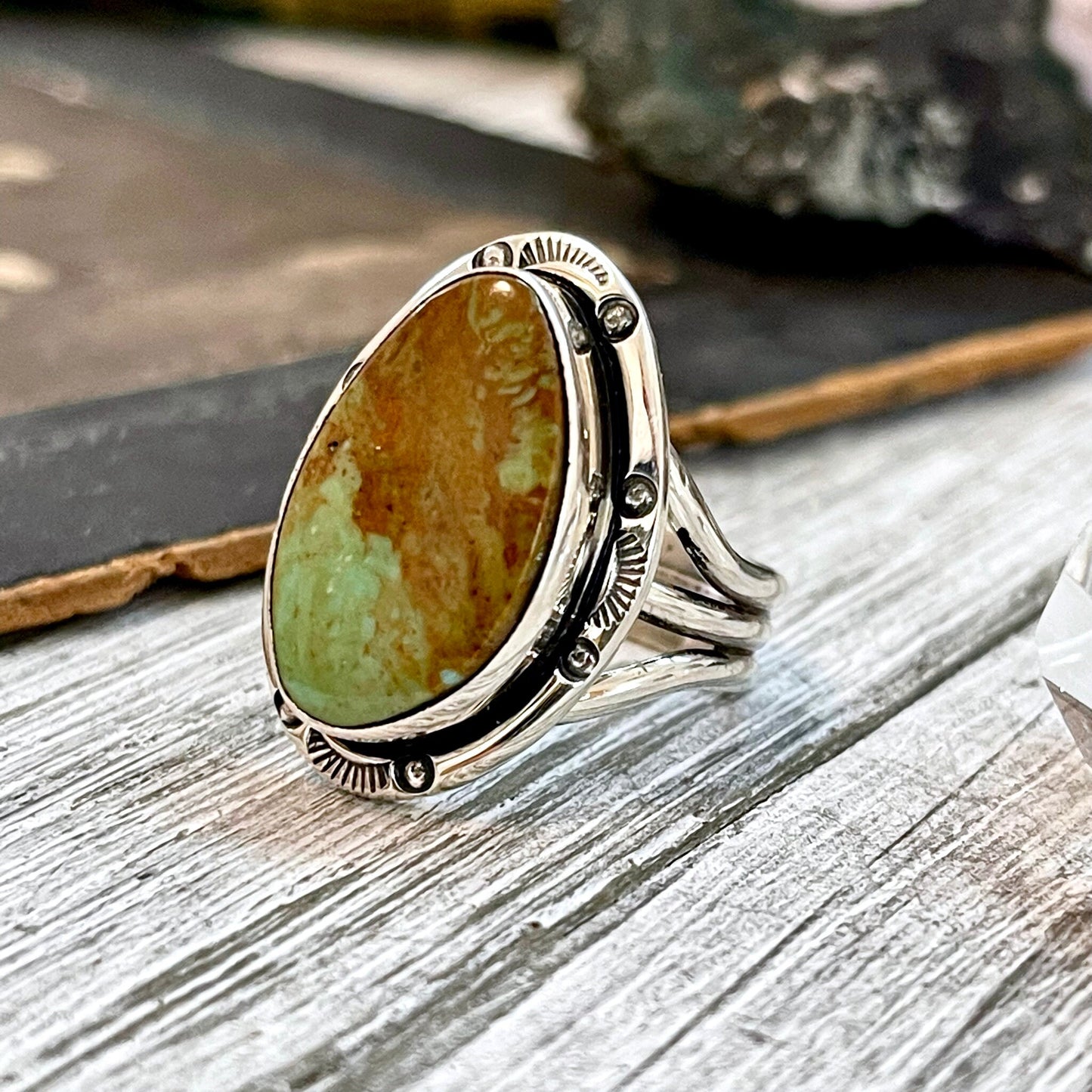 Big Statement Ring, Blue Turquoise Ring, Bohemian Ring, boho jewelry, boho ring, crystal ring, CURATED- RINGS, Etsy ID: 1344759693, Festival Jewelry, Gift for Woman, gypsy ring, Jewelry, Large Crystal, Rings, Royston Turquoise, Statement Rings, Sterling S