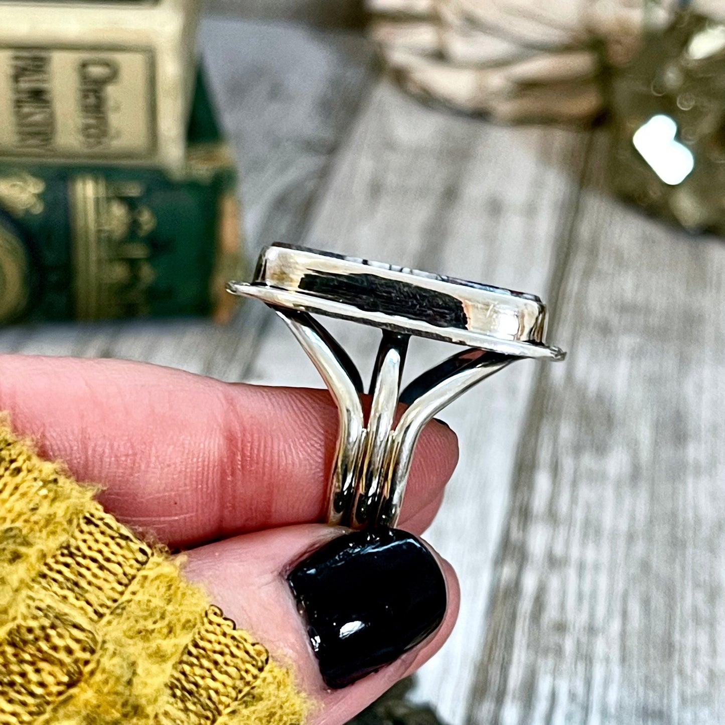 Size 9 Stunning Wild Horse Statement Ring Set in Thick Sterling Silver / Curated by FOXLARK Collection.