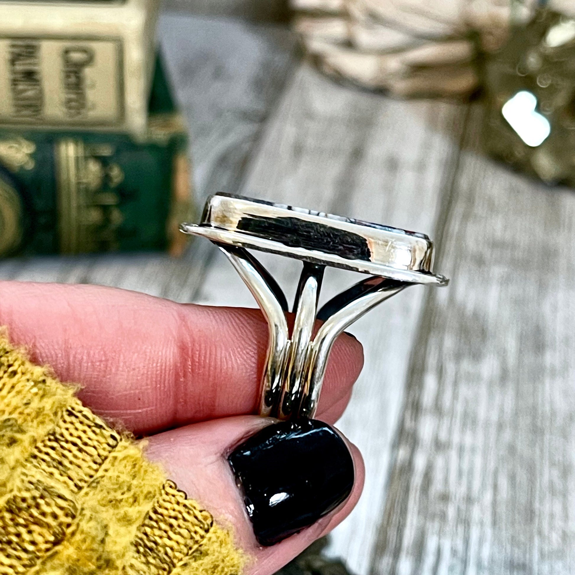 Size 9 Stunning Wild Horse Statement Ring Set in Thick Sterling Silver / Curated by FOXLARK Collection.