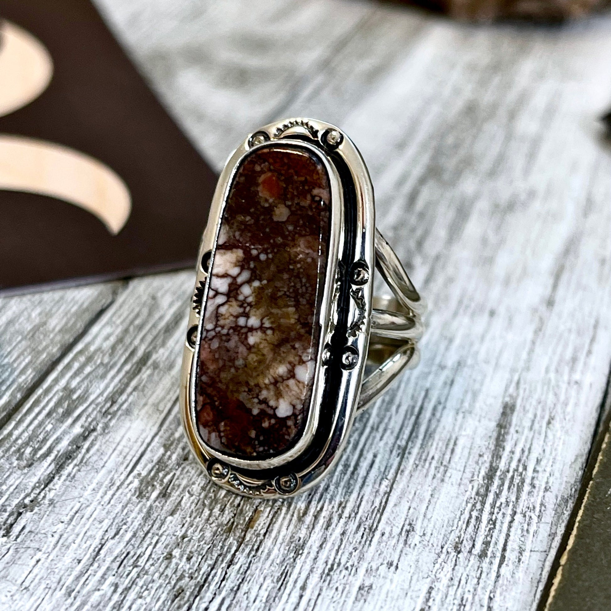 Size 9 Stunning Wild Horse Statement Ring Set in Thick Sterling Silver / Curated by FOXLARK Collection - Foxlark Crystal Jewelry
