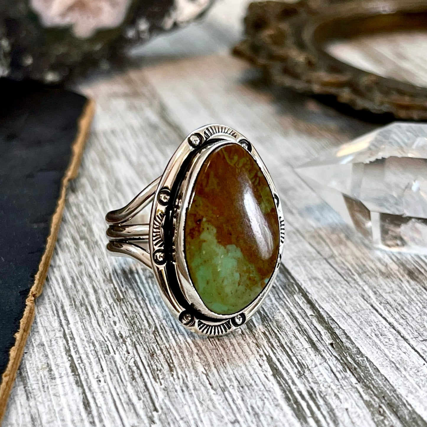 Big Statement Ring, Blue Turquoise Ring, Bohemian Ring, boho jewelry, boho ring, crystal ring, CURATED- RINGS, Etsy ID: 1344759693, Festival Jewelry, Gift for Woman, gypsy ring, Jewelry, Large Crystal, Rings, Royston Turquoise, Statement Rings, Sterling S