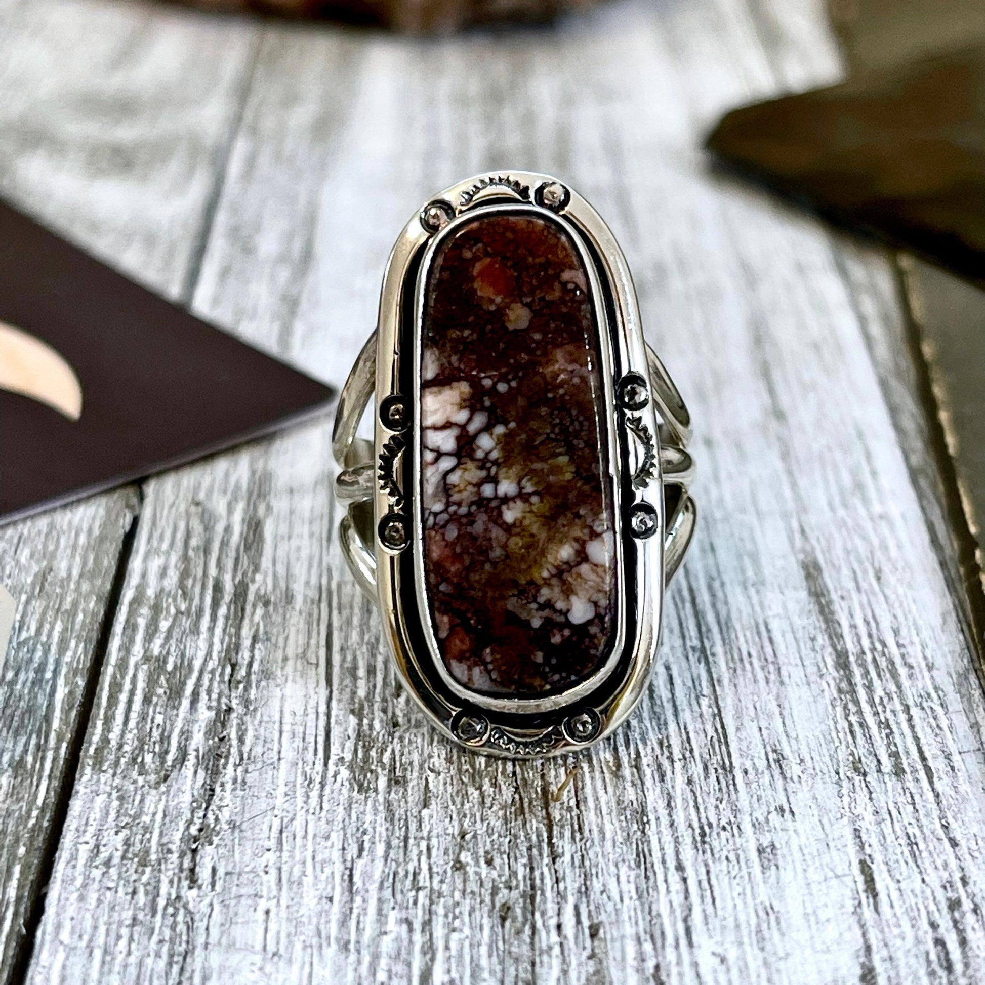 Size 9 Stunning Wild Horse Statement Ring Set in Thick Sterling Silver / Curated by FOXLARK Collection - Foxlark Crystal Jewelry