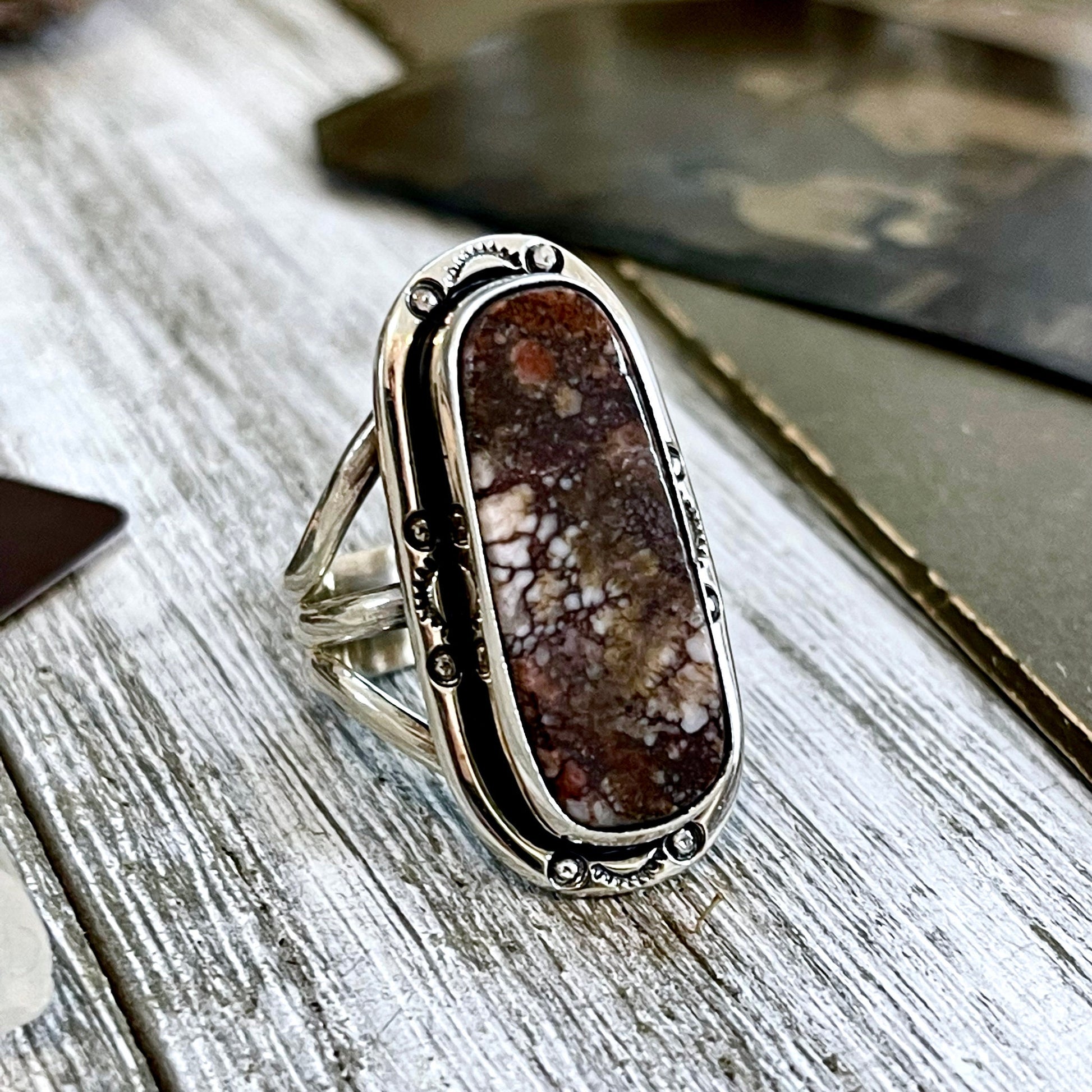 Size 9 Stunning Wild Horse Statement Ring Set in Thick Sterling Silver / Curated by FOXLARK Collection.