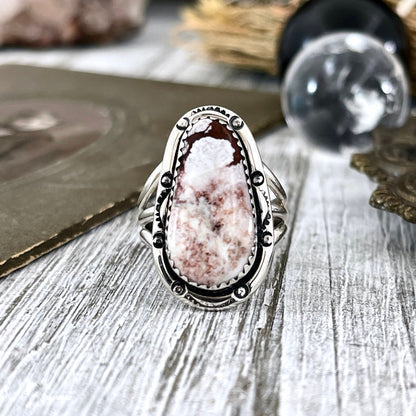 Size 8 Stunning Wild Horse Jasper Statement Ring Set in Sterling Silver Size 8 / Curated by FOXLARK Collection.