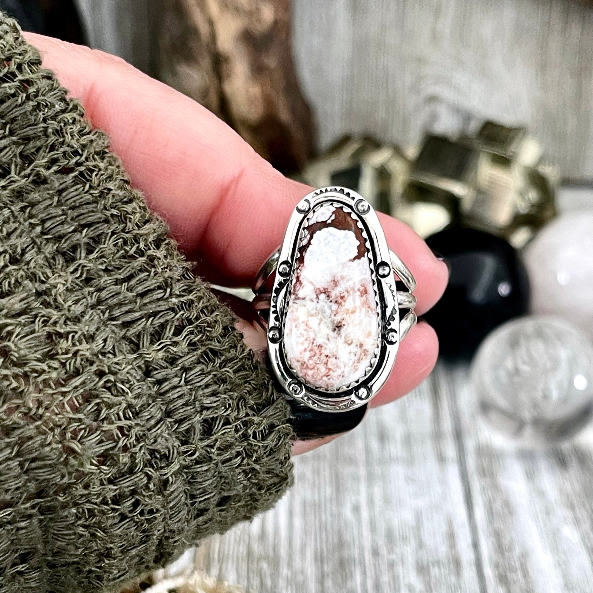 Bohemian Ring, boho jewelry, boho ring, crystal ring, CURATED- RINGS, Etsy ID: 1419706333, Festival Jewelry, Foxlark Alchemy, Gift for Woman, gypsy ring, Jewelry, Large Crystal, Rings, Statement Rings, Sterling Silver, Sterling Silver Ring, Wild Horse