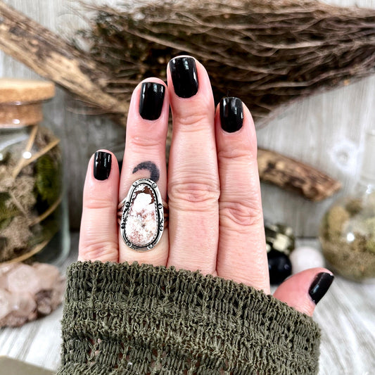 Size 8 Stunning Wild Horse Jasper Statement Ring Set in Sterling Silver Size 8 / Curated by FOXLARK Collection.