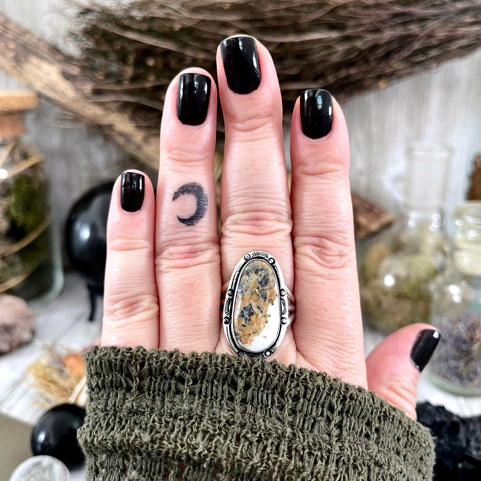Sterling silver boho ring set on sale