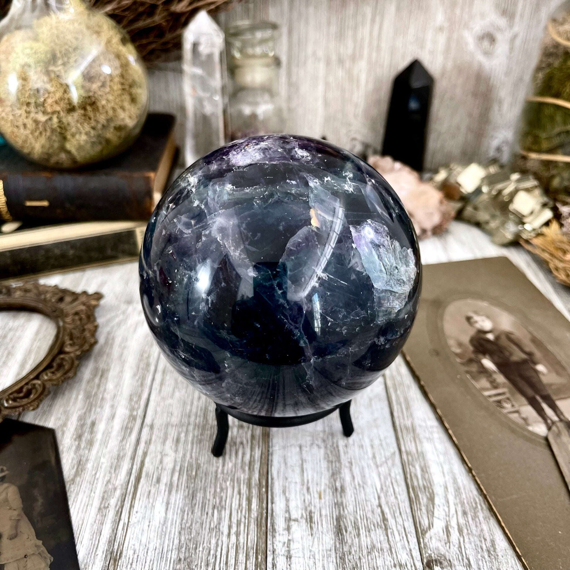 Purple and Green Fluorite Crystal Ball / FoxlarkCrystals - Foxlark Crystal Jewelry