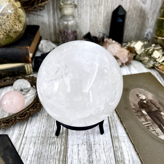 Large Clear Quartz Crystal Ball with Rainbows / FoxlarkCrystals