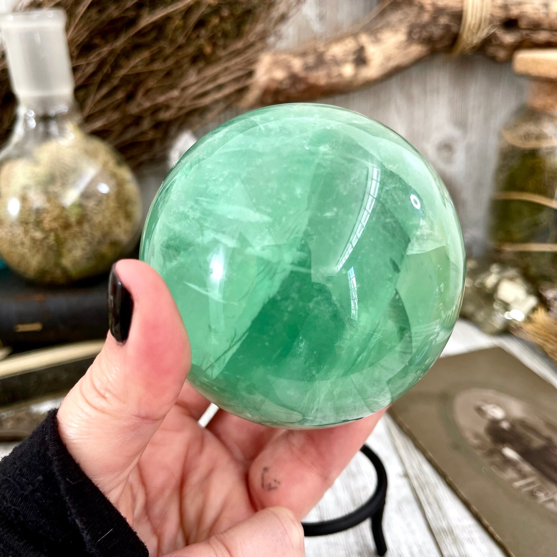 Large Green Fluorite Crystal Ball / FoxlarkCrystals - Foxlark Crystal Jewelry