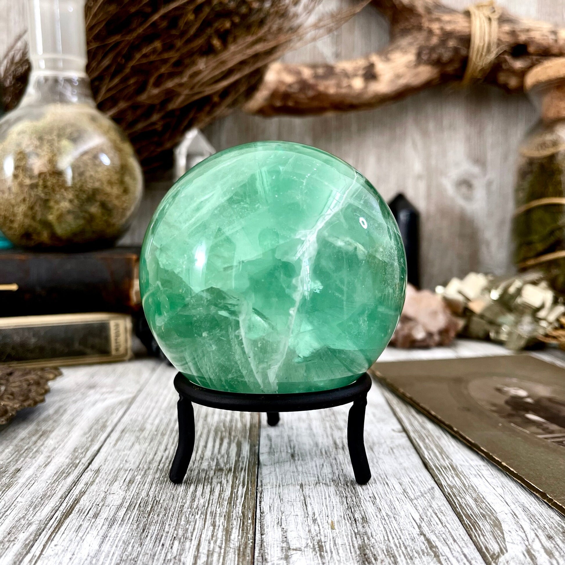Large Green Fluorite Crystal Ball / FoxlarkCrystals - Foxlark Crystal Jewelry