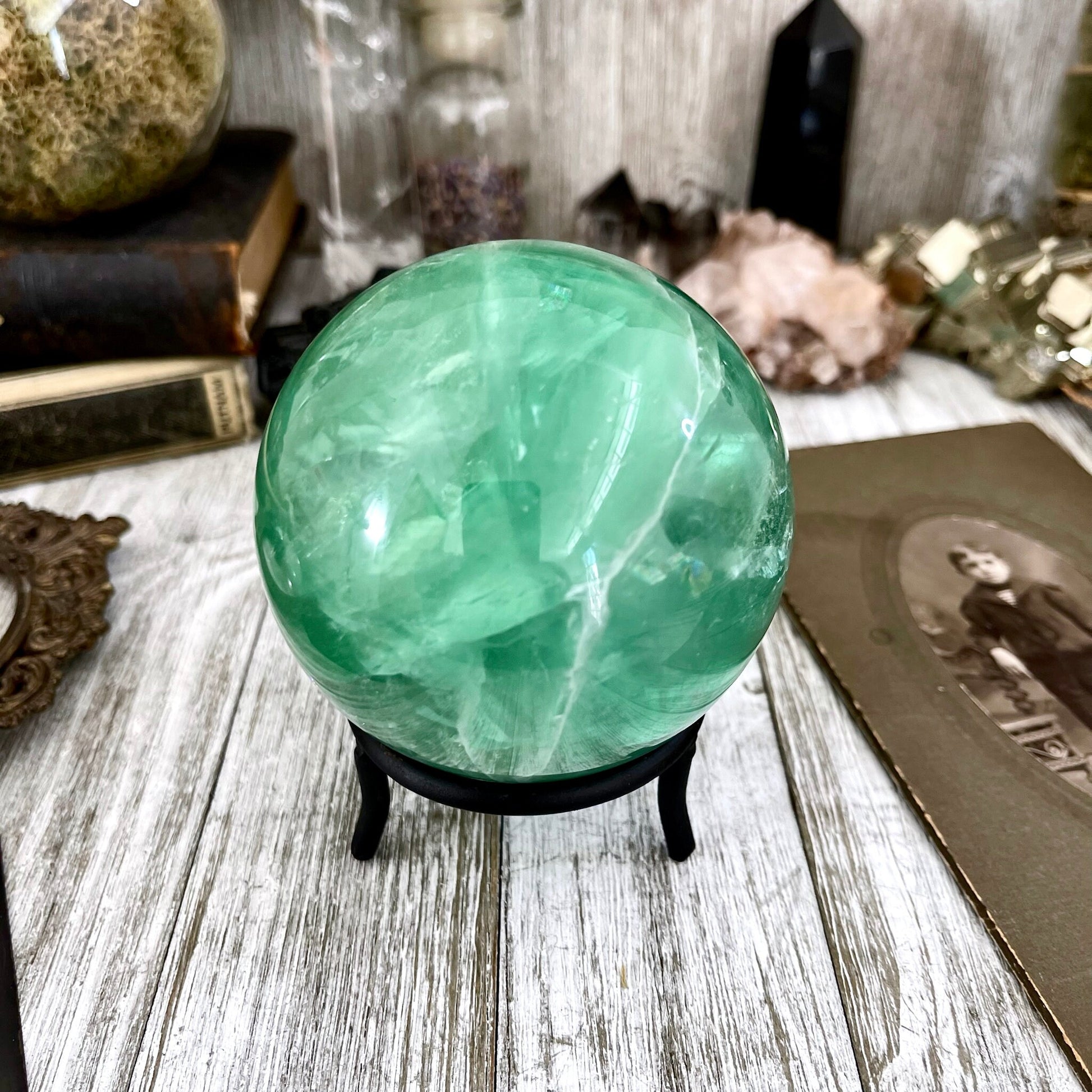 Large Green Fluorite Crystal Ball / FoxlarkCrystals - Foxlark Crystal Jewelry