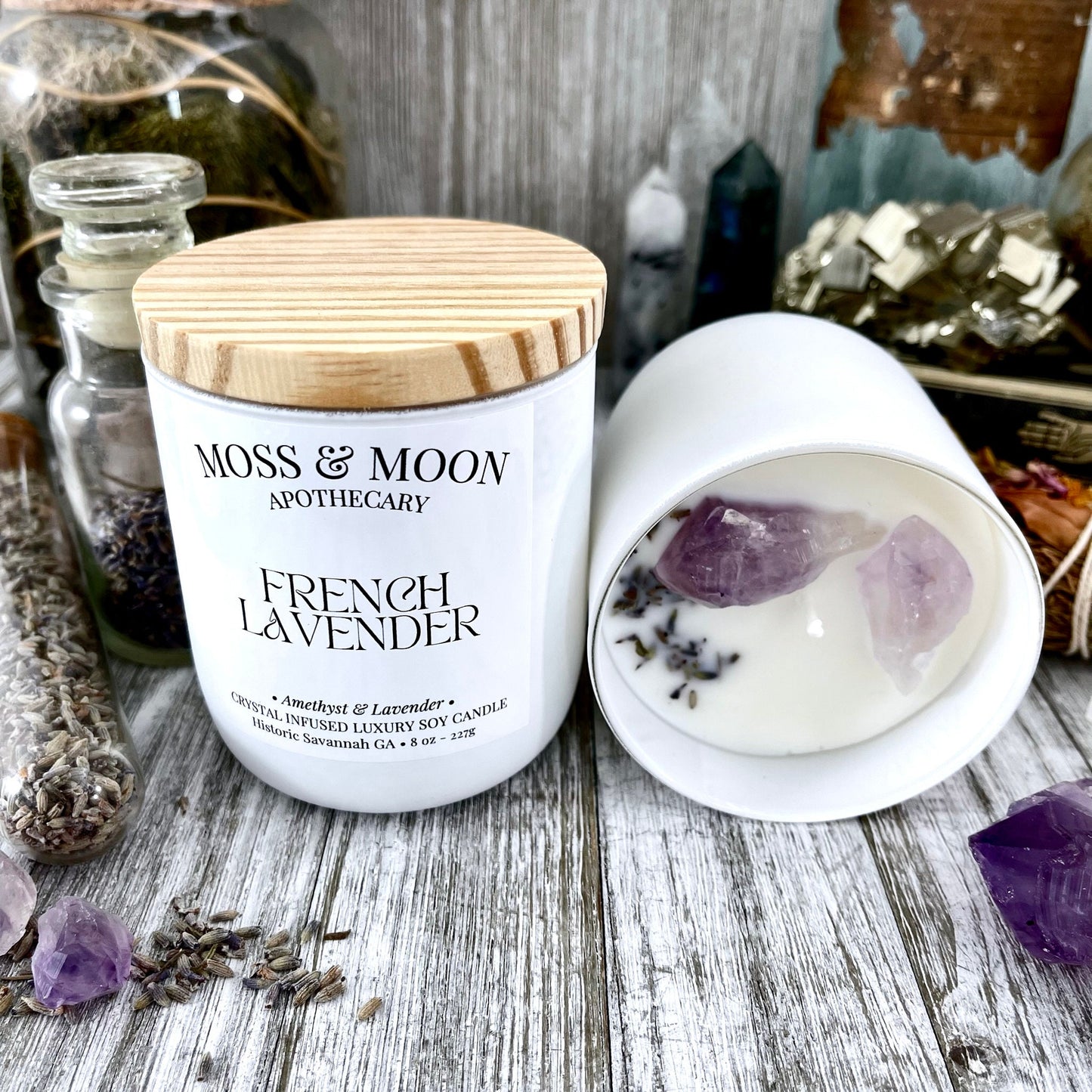 amethyst candle, aromatherapy candle, Candles, Candles & Holders, Container Candles, crystal candle, Crystal Candles, crystal healing, eco-friendly candle, Etsy ID: 1466050510, handmade candle, Home & Living, Home Decor, Lavender candle, luxury candle, me
