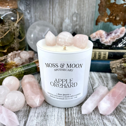 Apple Candle, Apple Orchard Candle, Apple Scented Candle, aromatherapy candle, Candles, Candles & Holders, Container Candles, crystal candle, Crystal Candles, crystal healing, Etsy ID: 1466056106, handmade candle, Home & Living, Home Decor, meditation can