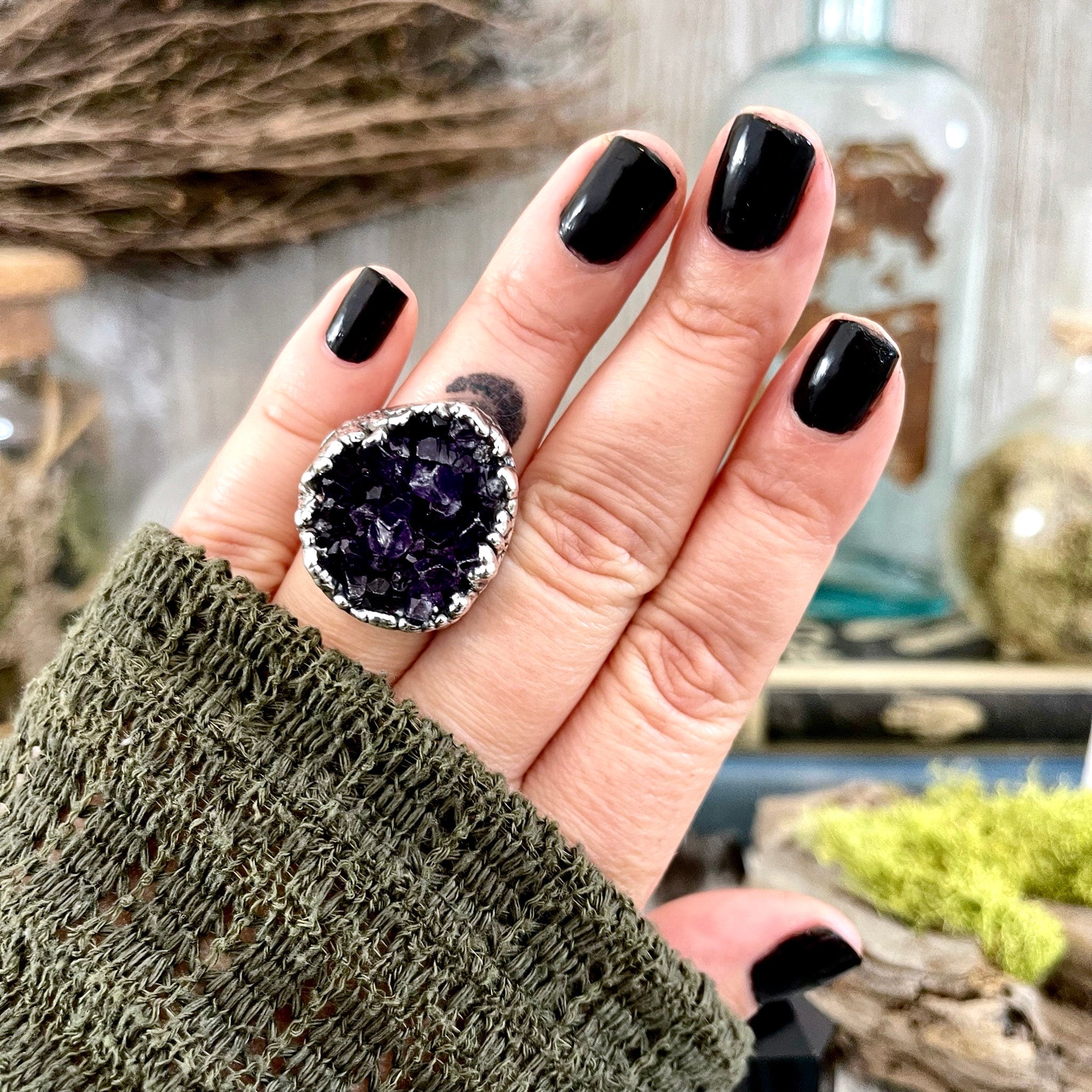 Elegant Round Cut Amethyst Purple Engagement Ring from Black Diamonds New  York