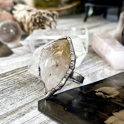 Big Crystal Ring, Big Silver Jewelry, Big Silver Ring, Big Statement Ring, Big Stone Ring, citrine Ring, Etsy ID: 1484976541, Foxlark Alchemy, FOXLARK- RINGS, Jewelry, Large Crystal Ring, Raw Crystal Ring, raw gemstone ring, Raw Quartz Ring, Rings, silver