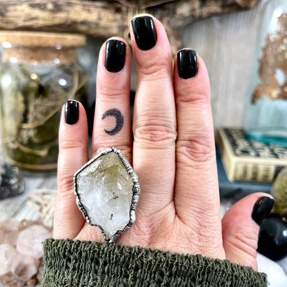 Big Crystal Ring, Big Silver Jewelry, Big Silver Ring, Big Statement Ring, Big Stone Ring, citrine Ring, Etsy ID: 1484976541, Foxlark Alchemy, FOXLARK- RINGS, Jewelry, Large Crystal Ring, Raw Crystal Ring, raw gemstone ring, Raw Quartz Ring, Rings, silver