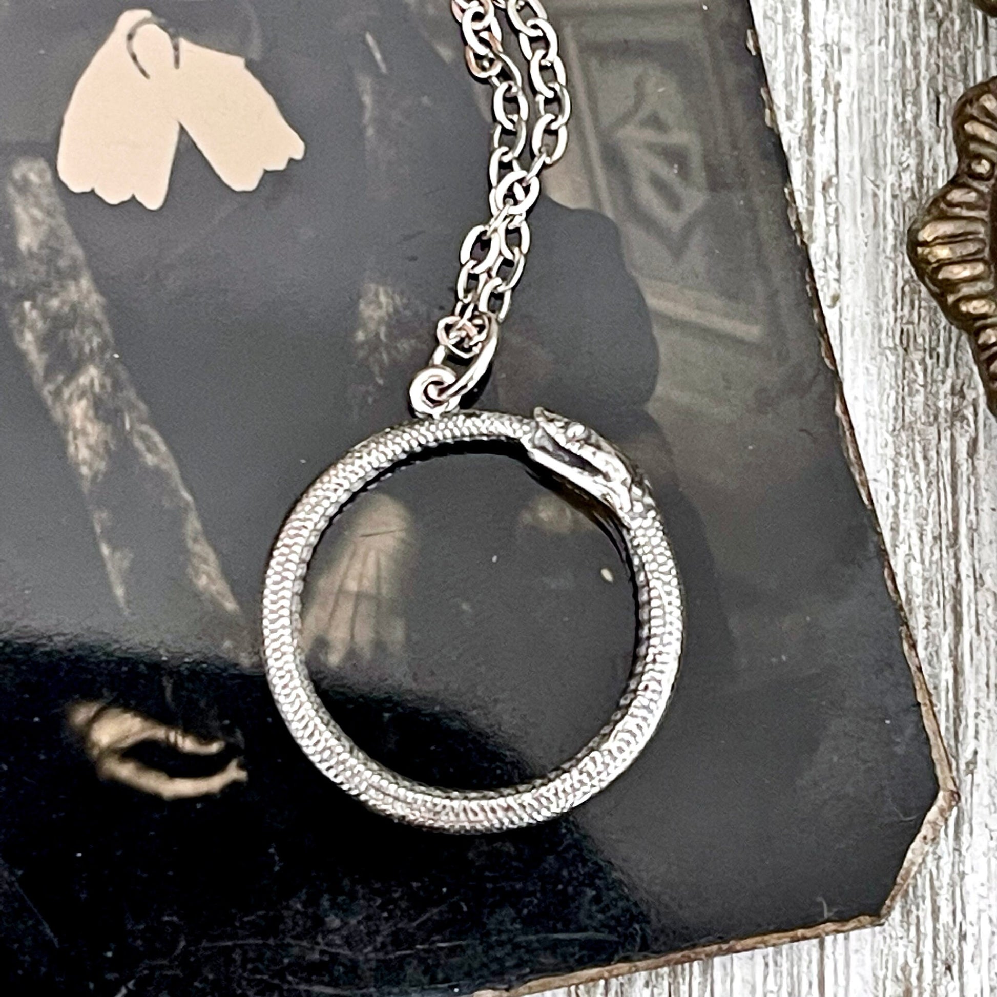 Tiny Talisman Collection Sterling Silver Ouroboros Snake Pendant