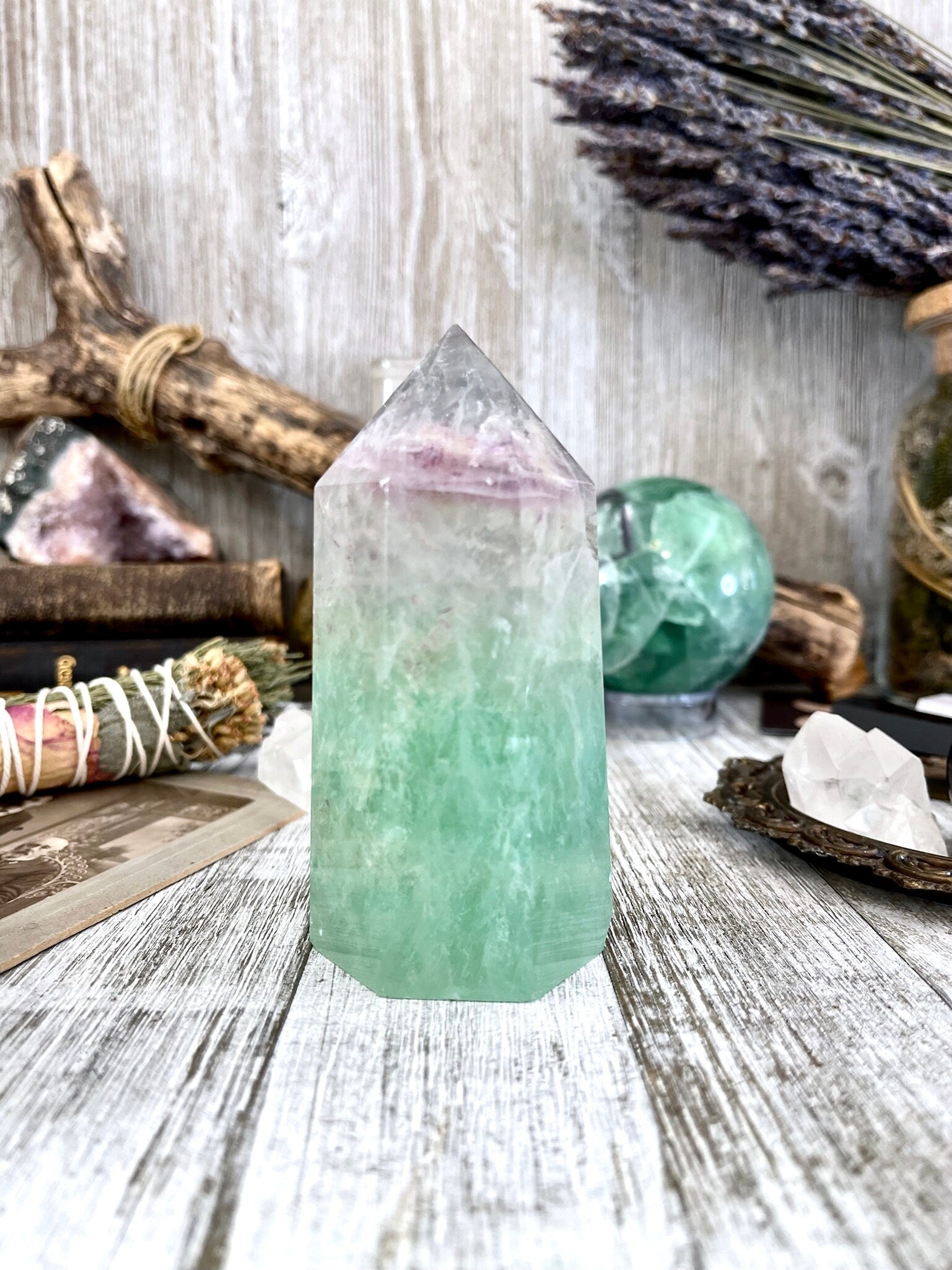 Self Standing Fluorite Crystal Point / FoxlarkCrystals - Foxlark Crystal Jewelry