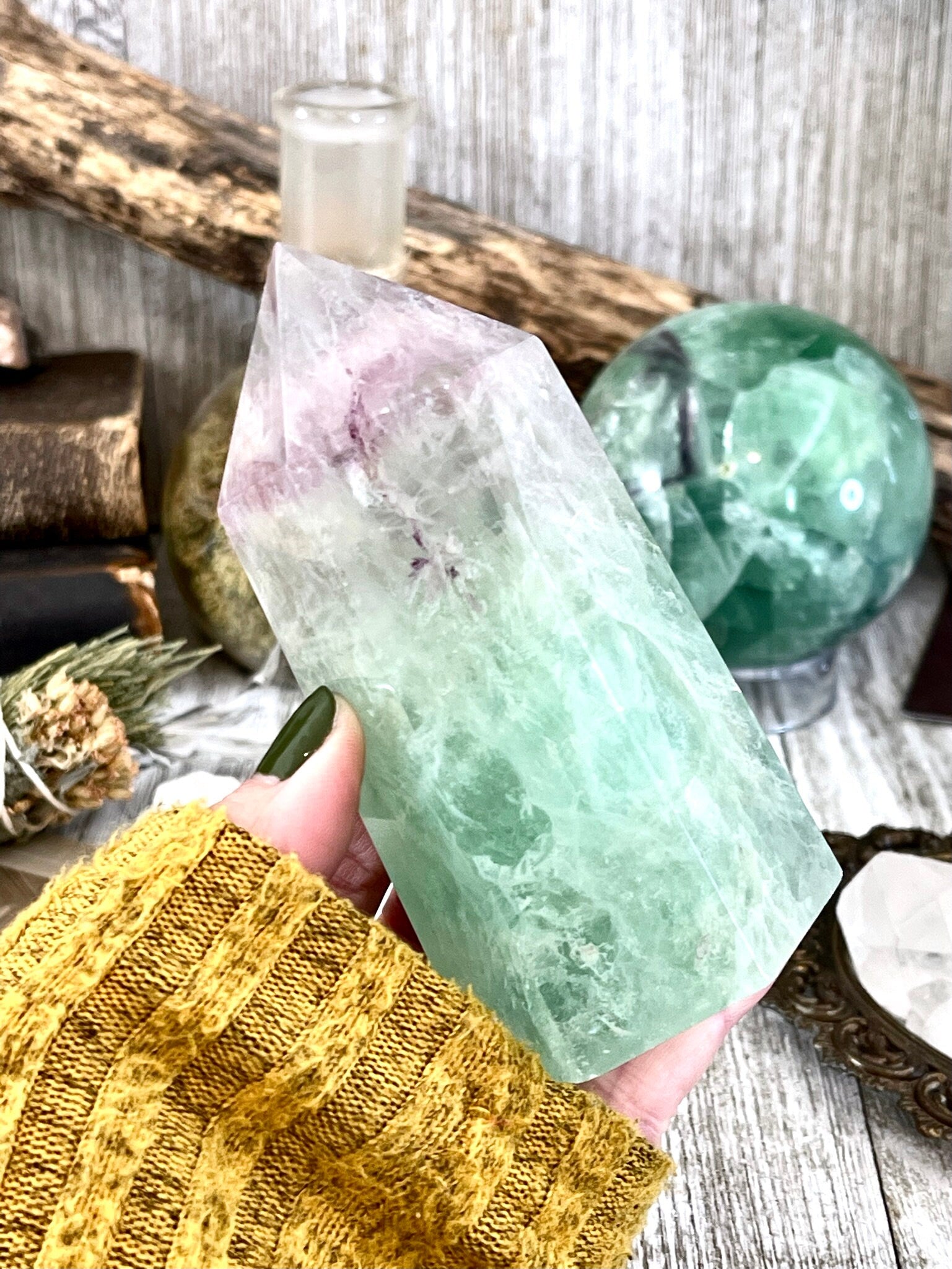 Self Standing Fluorite Crystal Point / FoxlarkCrystals - Foxlark Crystal Jewelry