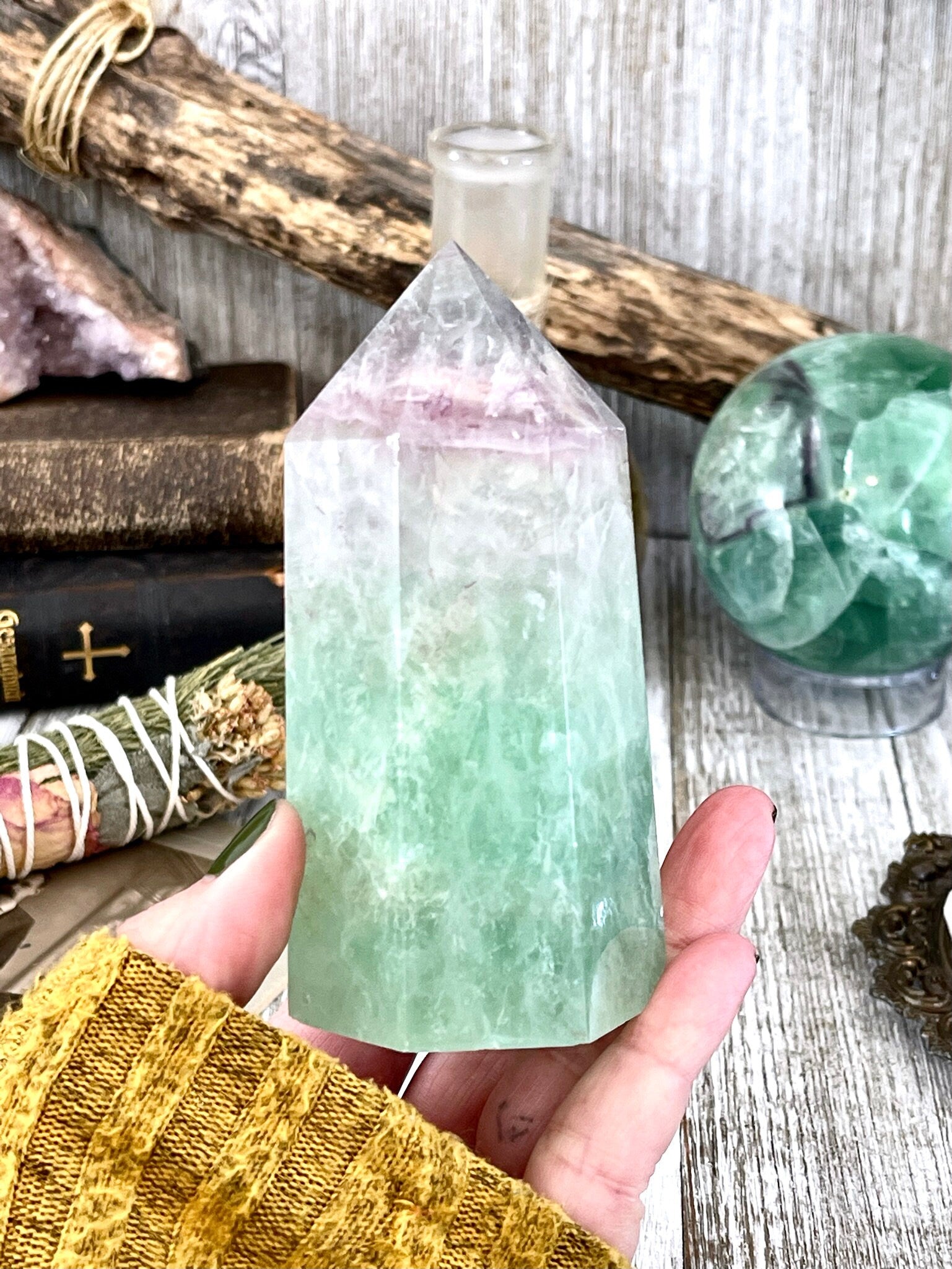 Self Standing Fluorite Crystal Point / FoxlarkCrystals - Foxlark Crystal Jewelry