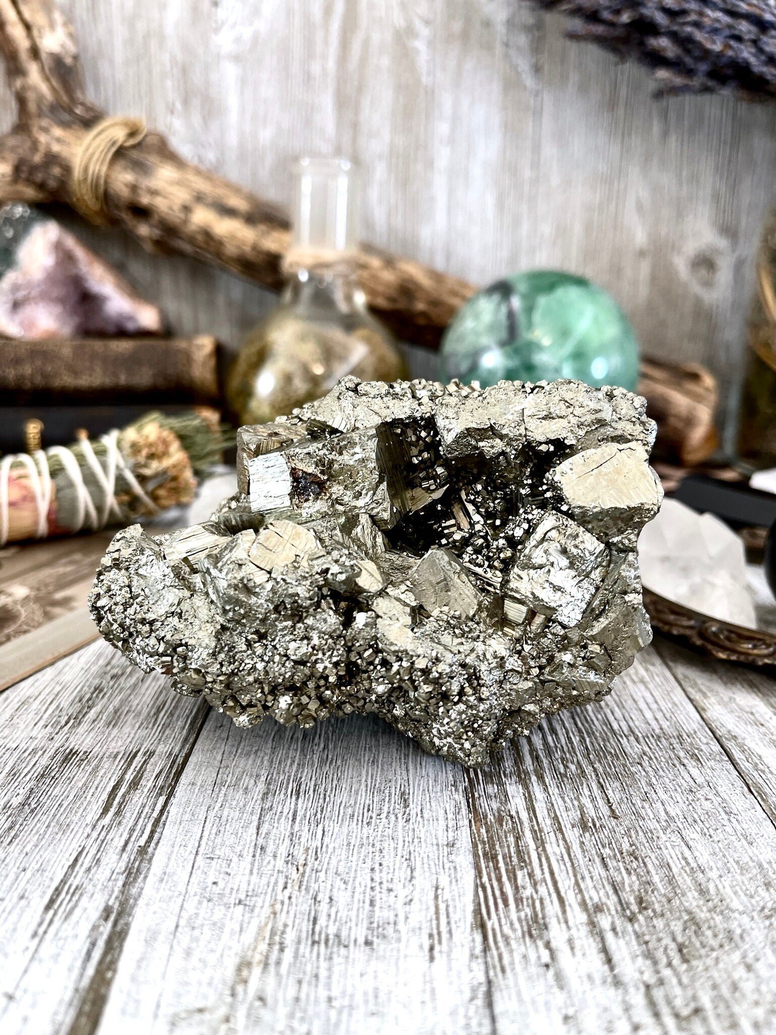 Self Standing Pyrite Crystal Cluster / FoxlarkCrystals - Foxlark Crystal Jewelry