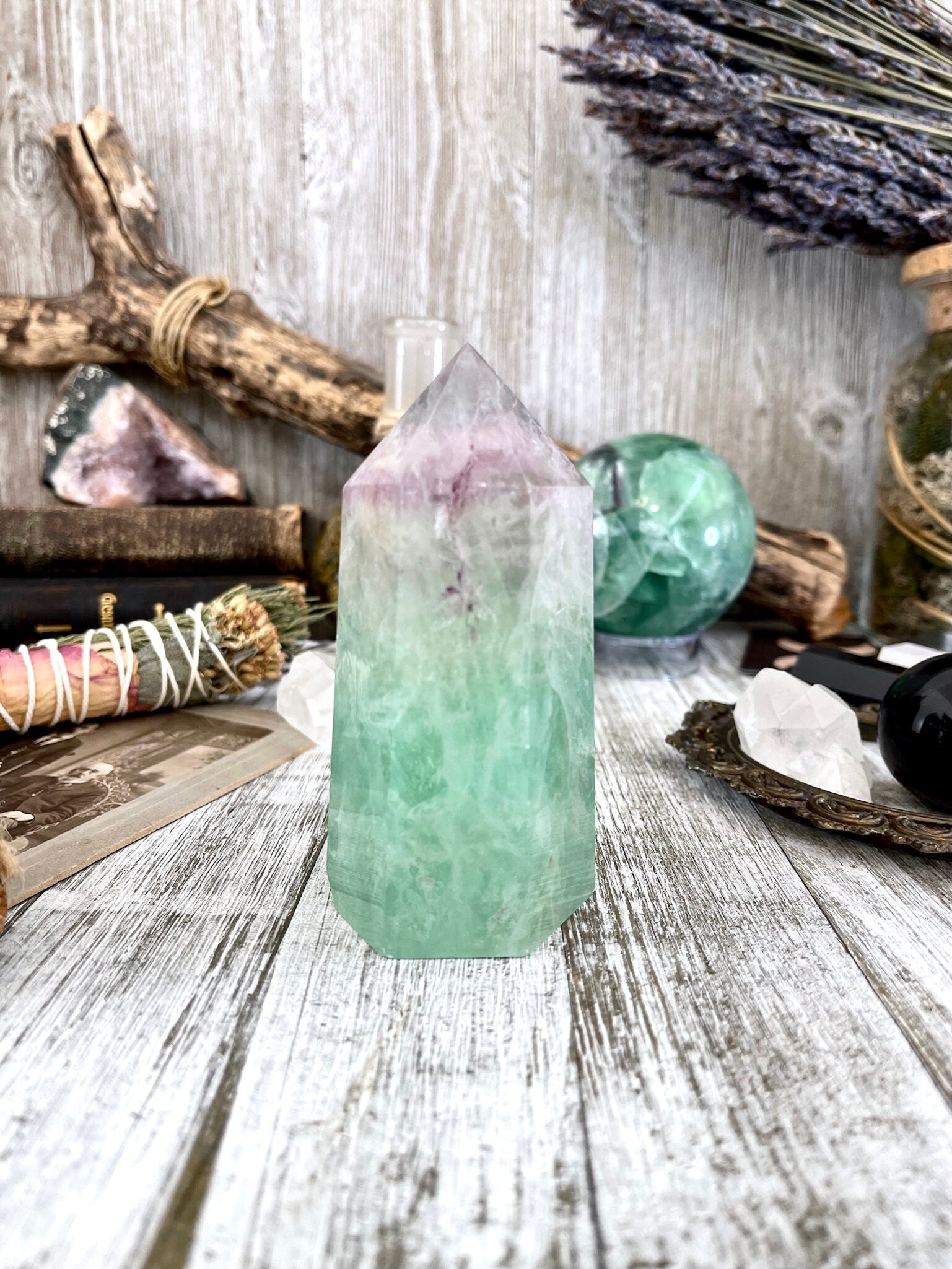 Self Standing Fluorite Crystal Point / FoxlarkCrystals - Foxlark Crystal Jewelry