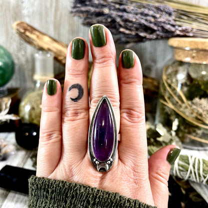 Adjustable, Amethyst ring, Bohemian Jewelry, Bohemian Ring, boho jewelry, boho ring, crystal ring, Etsy ID: 1592387820, Foxlark Alchemy, FOXLARK- RINGS, gypsy ring, Jewelry, Moon Jewelry, Moon Ring, Rings, Statement Rings, Wholesale, Witchy Jewelry