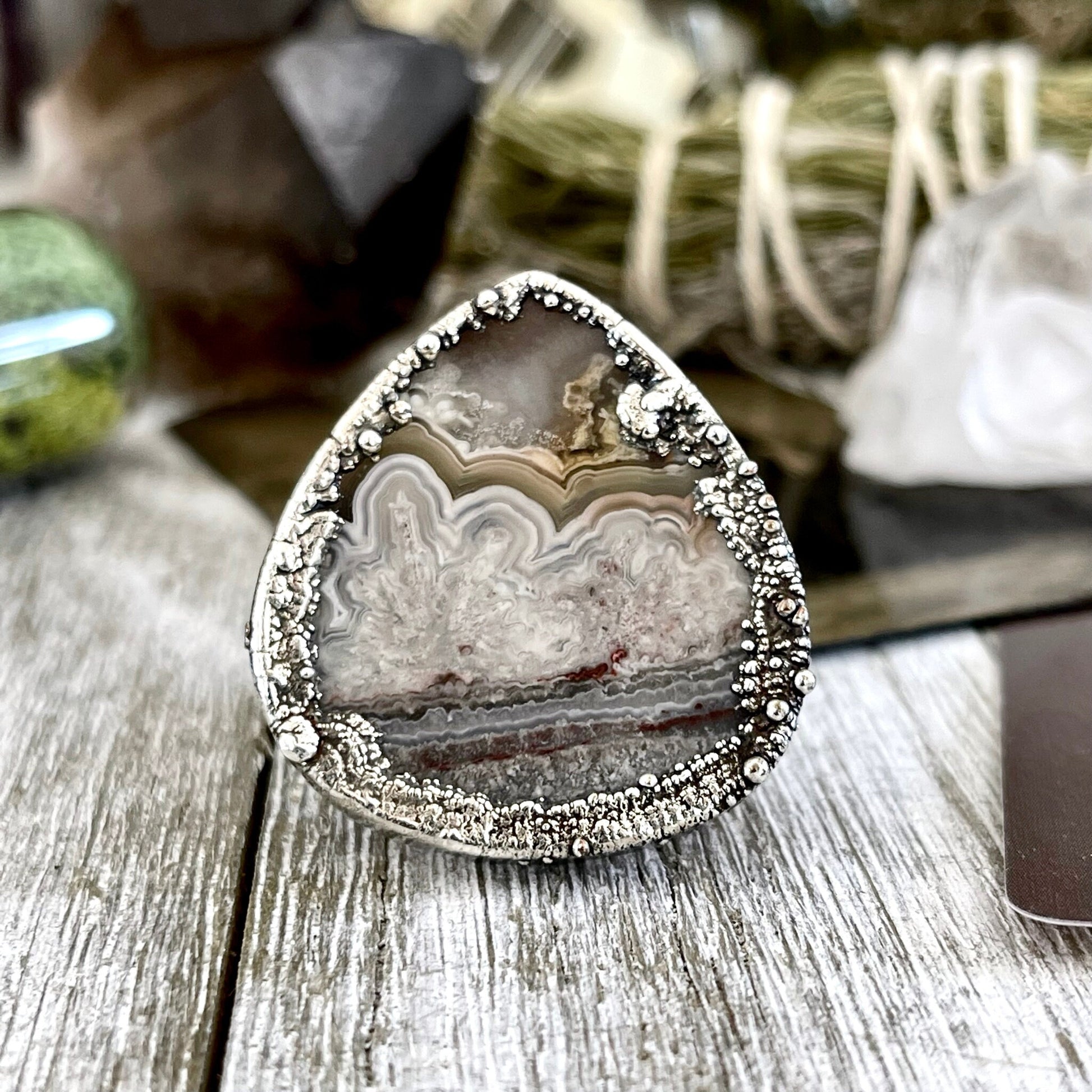 Crazy Lace Agate Ring Size 6 / Foxlark Collection - One of a Kind - Foxlark Crystal Jewelry