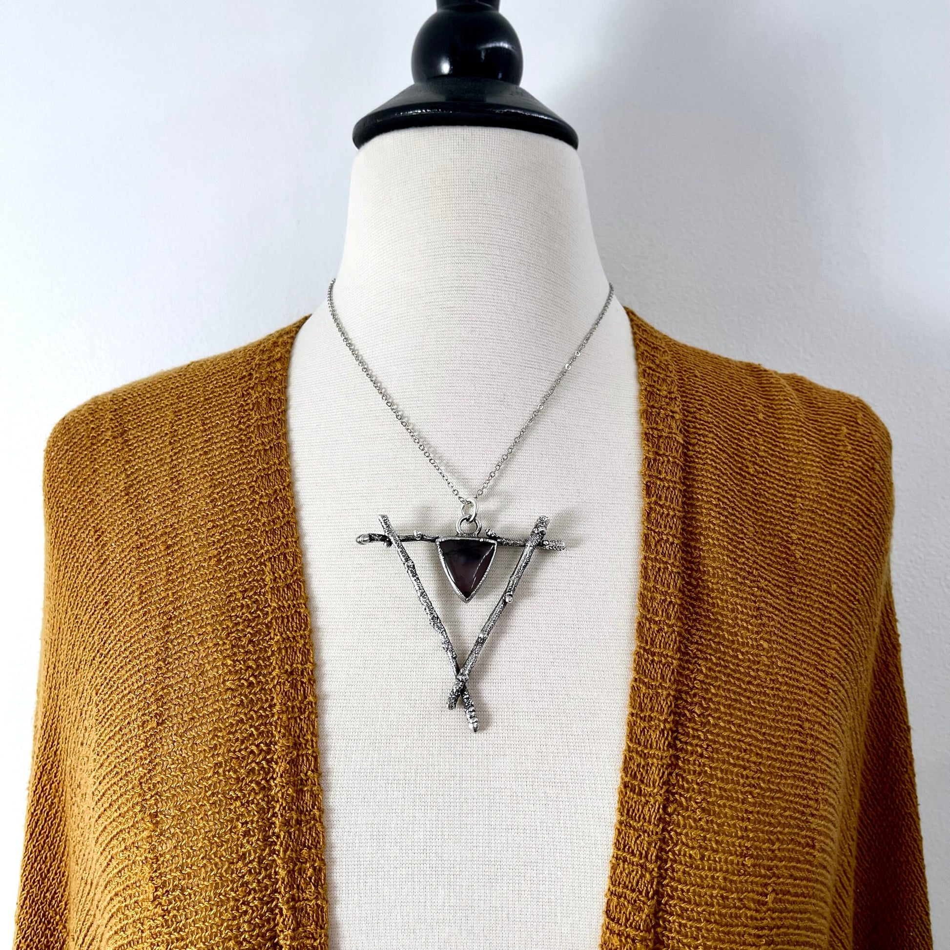 Sticks & Stones Collection- Amethyst Sage Crystal Necklace in Fine Silver / - Foxlark Crystal Jewelry