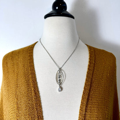 925 Sterling Silver, Elements Necklace, Etsy ID: 1604537898, Fire Air Water Earth, Geometric Necklace, Gift for Woman, Gothic Jewelry, Jewelry, Moonstone Necklace, Necklaces, Pendants, Sterling Silver, Talisman Necklace, TINY TALISMANS, Wiccan Jewelry, Wi