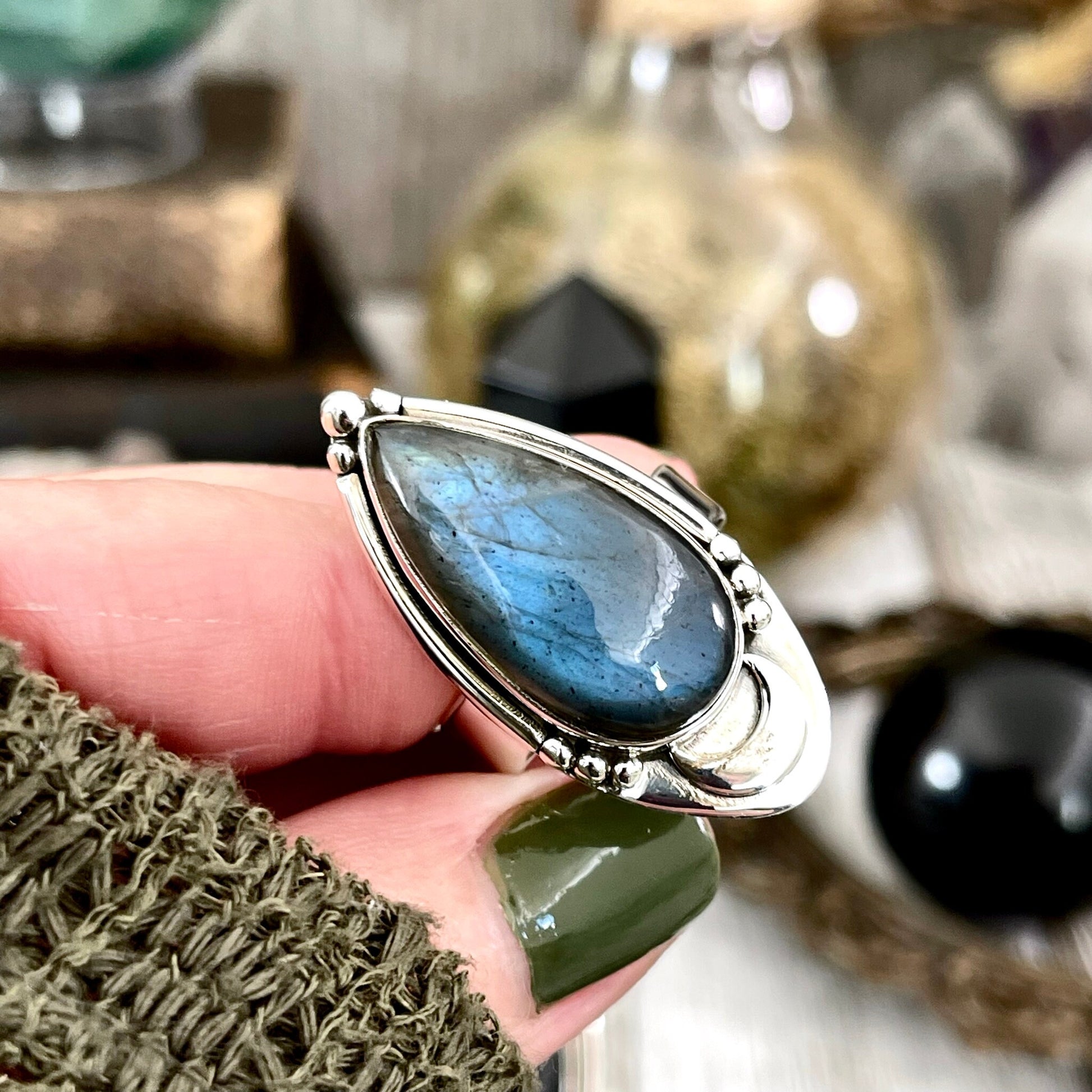 Genuine Labradorite Necklace Sterling Silver Adjustable Length