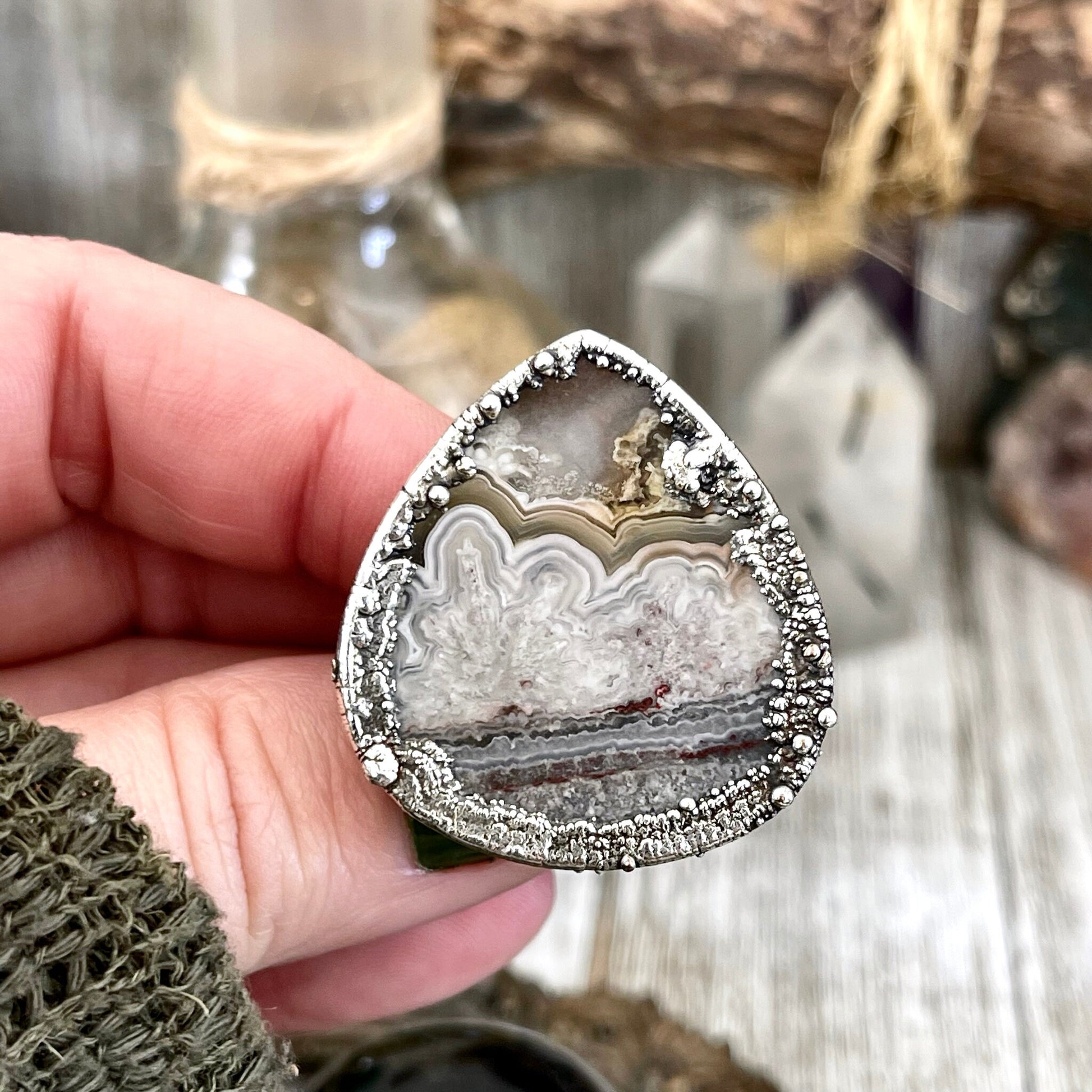 Crazy Lace Agate Ring Size 6 / Foxlark Collection - One of a Kind - Foxlark Crystal Jewelry