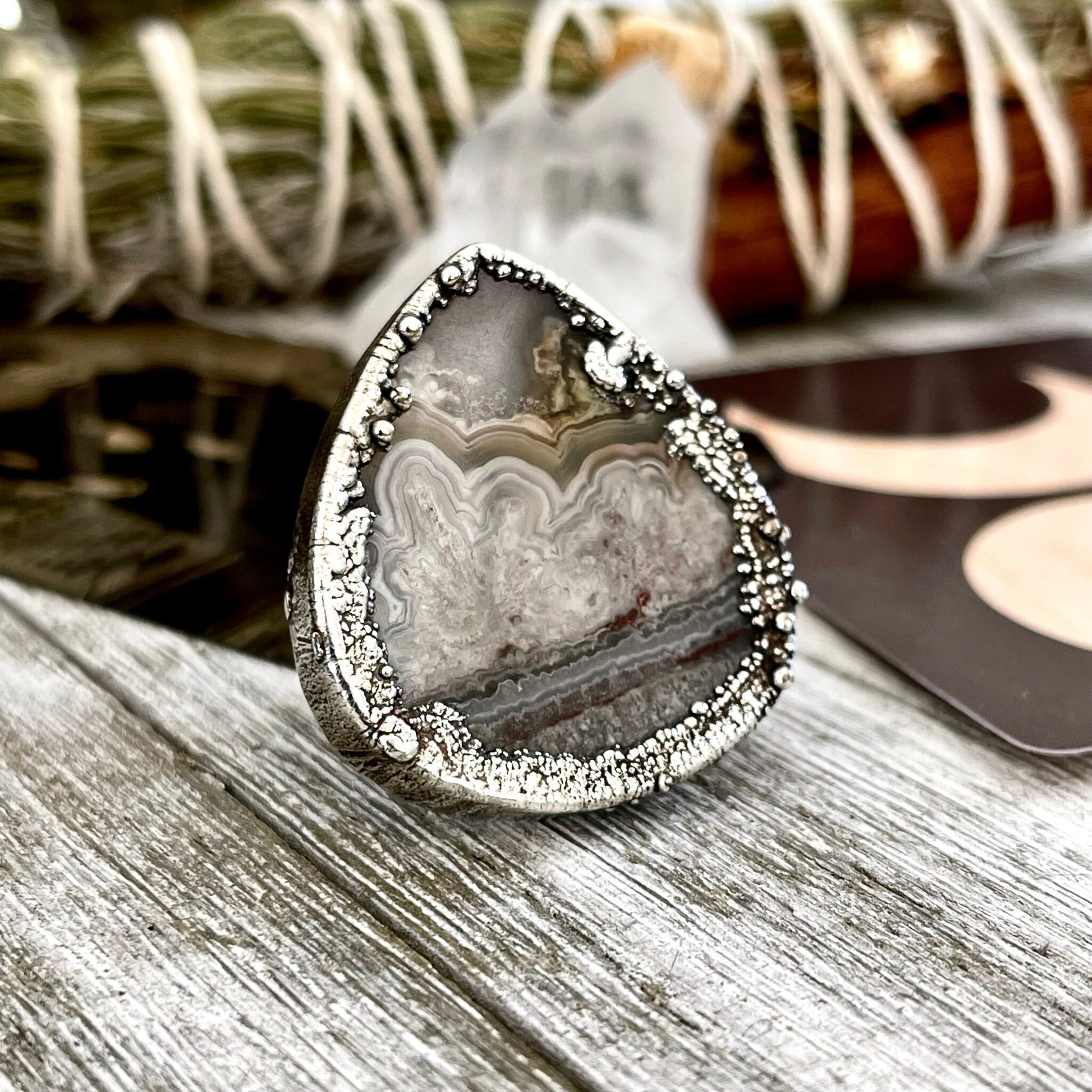 Crazy Lace Agate Ring Size 6 / Foxlark Collection - One of a Kind - Foxlark Crystal Jewelry
