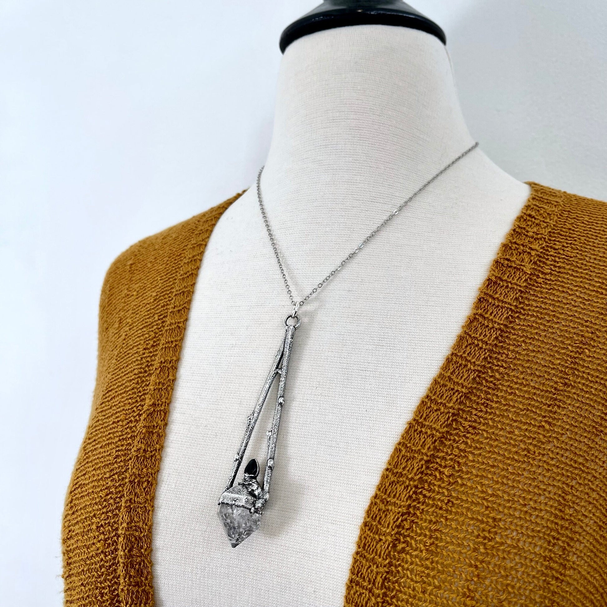 big crystal Necklace, Big Gothic Necklace, Bohemian Jewelry, Clear Quartz Pendent, Crystal Necklaces, Crystal Pendant, Etsy ID: 1650759626, FOXLARK- NECKLACES, Jewelry, nature inspired, Necklaces, Silver Jewelry, Silver Necklace, Silver Stone Jewelry, Sta