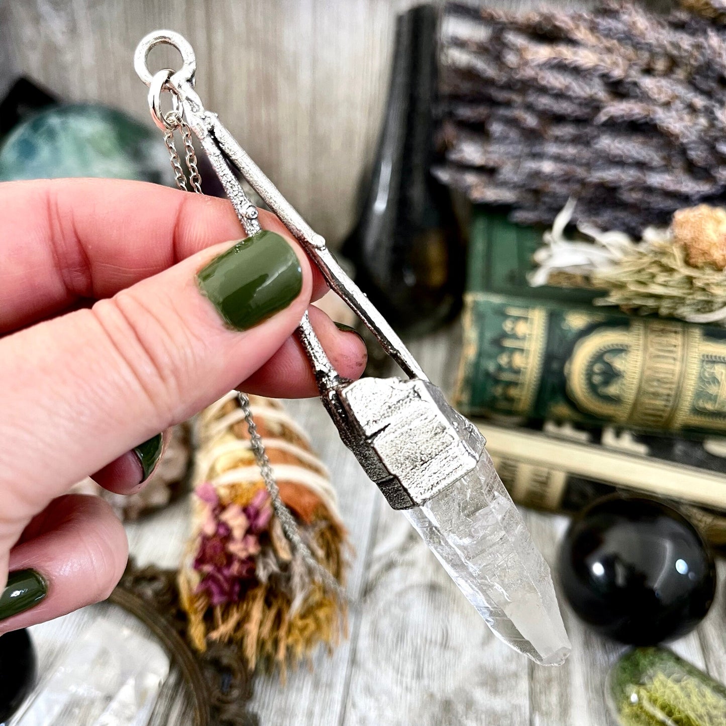 big crystal Necklace, Big Gothic Necklace, Bohemian Jewelry, Crystal Necklaces, Crystal Pendant, Etsy ID: 1650768126, FOXLARK- NECKLACES, Jewelry, nature inspired, Necklaces, Quartz Jewelry, Silver Jewelry, Silver Necklace, Silver Stone Jewelry, Statement