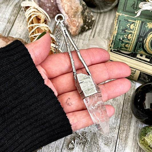 big crystal Necklace, Big Gothic Necklace, Bohemian Jewelry, Crystal Necklaces, Crystal Pendant, Etsy ID: 1650768126, FOXLARK- NECKLACES, Jewelry, nature inspired, Necklaces, Quartz Jewelry, Silver Jewelry, Silver Necklace, Silver Stone Jewelry, Statement