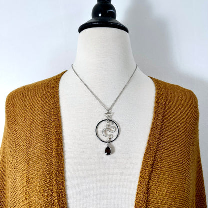 925 Sterling Silver, Amulet Charm, boho jewelry, Etsy ID: 1654926387, Gothic Jewelry, Infinity Necklace, Jewelry, Necklaces, Pendants, smokey quartz, Snake Necklace, Snake Pendant, Sterling Silver, Talisman Necklace, TINY TALISMANS, Witch Jewelry, Witch n