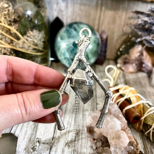 big crystal Necklace, Big Gothic Necklace, Bohemian Jewelry, Crystal Necklaces, Crystal Pendant, Etsy ID: 1634820585, FOXLARK- NECKLACES, herkimer diamond, Jewelry, nature inspired, Necklaces, Silver Jewelry, Silver Necklace, Silver Stone Jewelry, Stateme