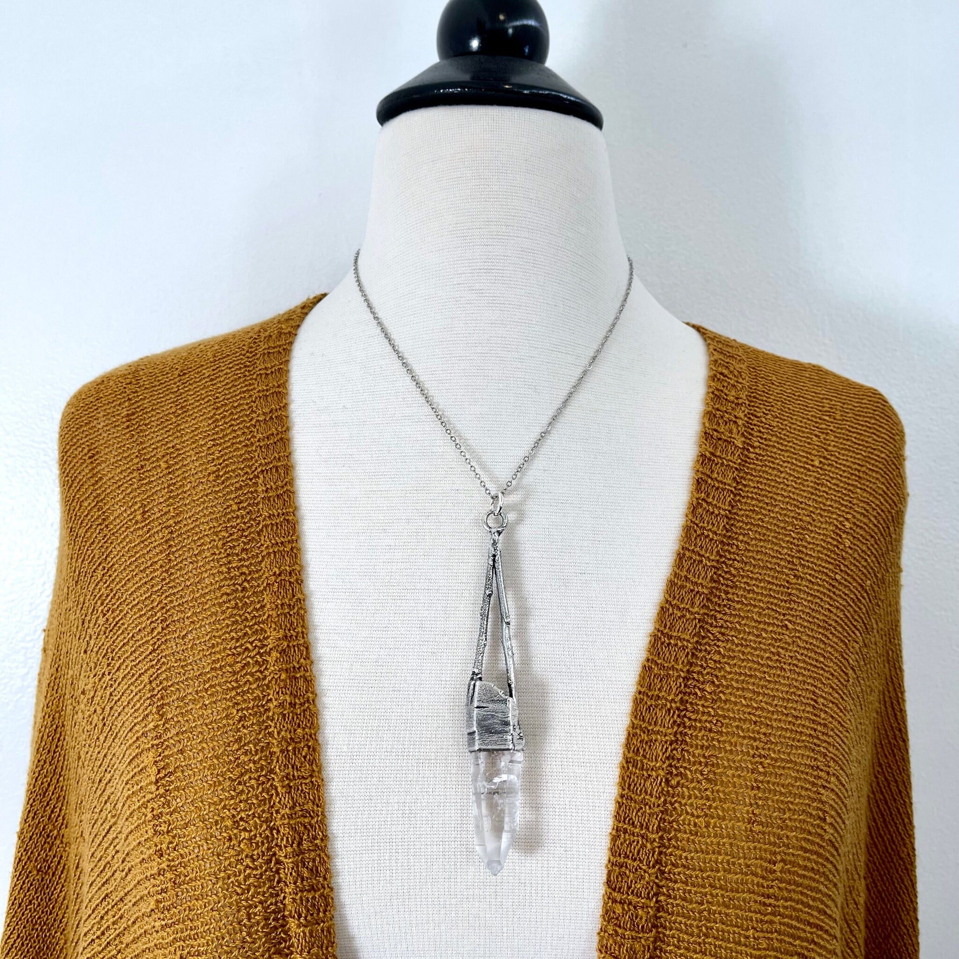 big crystal Necklace, Big Gothic Necklace, Bohemian Jewelry, Crystal Necklaces, Crystal Pendant, Etsy ID: 1650768126, FOXLARK- NECKLACES, Jewelry, nature inspired, Necklaces, Quartz Jewelry, Silver Jewelry, Silver Necklace, Silver Stone Jewelry, Statement
